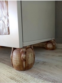 Resim Ormanın Kalbi Orman Detaylı 3 Kapaklı Ahşap Oyma Gardırop 