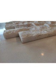 Resim Polen Stone Beyaz Mermer Patlatma Duvar Kaplama Taşı Simli Fileli 