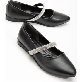 Resim Kalın Tek Sıra Taşlı Cilt Siyah Kadın Babet-2700-siyah Siyah 