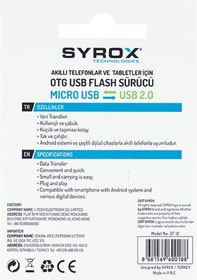 Resim Syrox Dt12 Usb 2.0 Dan Microusb Ye Otg Dönüştürücü Aparat 