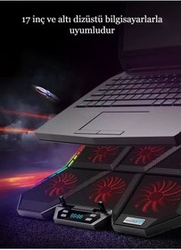 Resim WoogiTech K40 6 Fanlı RGB Laptop Soğutucu – Sessiz, Güçlü ve Ayarlanabilir Hızlı Soğutma Standı 