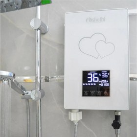 Resim Feyza Design Dijital Sıcaklık Ayarlı Akıllı Şofben Beyaz, Güçlü ve Kullanışlı 