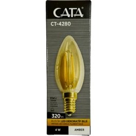 Resim Cata CT-4280 4W 1800K (Amber) E14 Duylu Rustik LED Dekoratif Ampul (4 Adet) 
