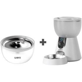 Resim Wero 2in1 FW2-C Kameralı, Wi-Fi Destekli Akıllı Otomatik Kedi & Köpek Mama ve Su Kabı Seti 