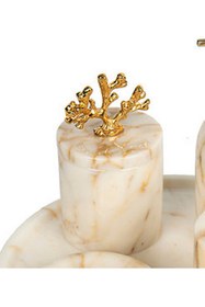 Resim MIARIK DESIGN & DEKORASYON Dekoratif Afyon Şekeri Mermer Pamukluk Gold Mercan Detaylı 