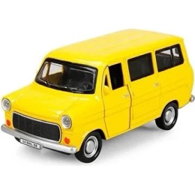 Resim Nostaljik Lezzetler Nostaljik Metal Çek Bırak Ford Sesli ve Işıklı Minibüs Sarı ( 1/36 Ölçek ) 