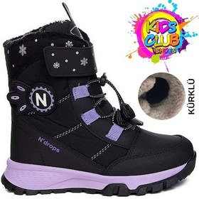 Resim Kids Club Shoes Ndrops-014 İçi Yünlü Unisex Kar Botu Çocuk Bot Lila 