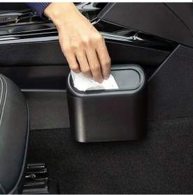 Resim Mini Araba Çöp Kutusu Kutusu, Ön Arka Koltuk Aksesuarları İçin Araba Çöp Çöp Kutusu Depolama 
