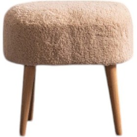 Resim Barel Yuvarlak 4 Ayaklı Çok Amaçlı Puf Bej Bej 