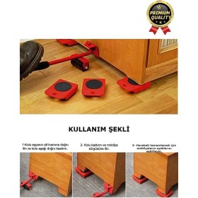 Resim Çok Fonksiyonlu Abs Tekerlekli Ağır Beyaz Eşya Mobilya Krikolu Taşıma Kaydırma Aleti Aparatı Seti 