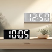 Resim 1parça Basit LED Elektronik Alarm Saati, Dikdörtgen Şekil, Plastik Malzeme, USB Güçlü, ≤36V Çalışma Gerilimi, Parlayan, Uyku Zamanlayıcısı, Ses Kontrolü, Sıcaklık Göstergesi, Öğrenciler, Tembel Kişiler için 