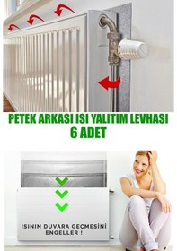 Resim 6 Adet Petek Kalorifer Radyatör Arkası Folyolu Plaka Isı Yalıtım 