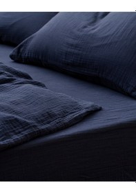 Resim Madame Coco Marla Müslin Tek Kişilik %100 Pamuk Lastikli Nevresim Takımı - Lacivert 8684427194126 Lacivert 