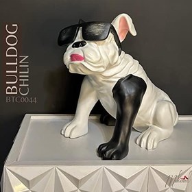 Resim Şık Güneş Gözlüklü Bulldog Heykeli – Eşsiz Ev Dekoru Aksesuarı - Mükemel orijinal tasarım 
