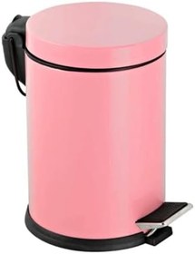 Resim Premium Serisi 3 Litre Hacimli Paslanmaz Banyo-Mutfak Pedallı Çöp Kovası Pembe 