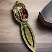 Resim JWEIJIAO Vintage Bronz Antika Cam Kaplamalı Çiçekli Kitap Ayracı - Kitapseverler İçin Zarif Dekoratif Kitap Aksesuarı, Bibliofiller ve Koleksiyoncular için Dayanıklı Hediye (Klasik Edebiyat Hediyesi) 