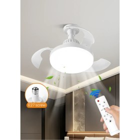 Resim Qasul LED Işıklı Katlanabilir Akıllı Tavan Vantilatörü – Sessiz Fan & Kumandalı Aydınlatma 