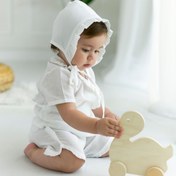 Resim BeyzBaby Şile Bezi Bebek Beyaz Bonnet Fırfırlı Müslin Şapka 