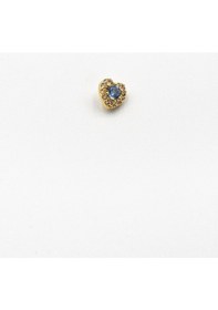 Resim Gold Mavi Taşlı Kalp Tragus Piercing Şık Ve Dayanıklı Anti Alerjik Piercing Çok Renkli 