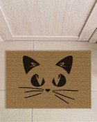 Resim Gölge Kedi Desenli Kapı Önü Halı Paspas 