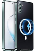Resim Samsung Galaxy Note10+ Magsafe Manyetik Buzlu Metal Telefon Kılıfı 