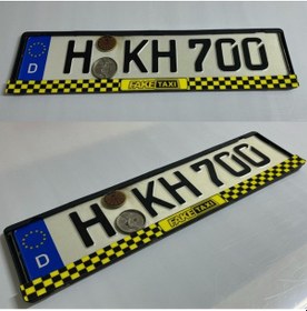 Resim Dekor Araç Plakalığı "fake Taxi" Uyumlu Desenli Oto Plakalık Plastik 2 Adet 