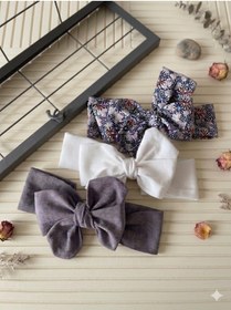 Resim BAHNUR BEBEK ÇOCUK 3'lü iRi FiYONKLU BANDANA TOKA SAÇ BANDI 