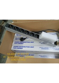 Resim 9" 1U 6'lı Schuko Sigortalı Alüminyum Rack Kabin PDU(10 ADET) 