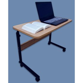 Resim Montesev Yükseklik Ayarlı Laptop Sehpası ve Çalışma Masası - Atlantik Çam (Tekerli) 70X40 Oval Kenar 
