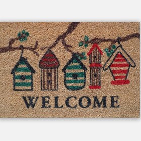 Resim Ekol Birdhouse Baskılı Dikdörtgen 40x60 cm Koko-Pvc Paspas Çok Renkli 