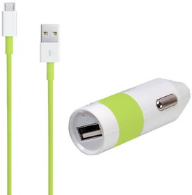 Resim GoGo Dynamo Singleusb Car Charger+1 Microusb Cable Set 5V2A Green 