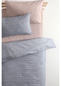 Resim Basic Lastikli Çarşaflı Pamuklu Tek Kişilik Nevresim Takımı Gri - Vizon 