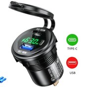 Resim Yaoiler63w Alüminyum Araç Şarj Cihazı Hızlı Şarj Pd Qc3.0 Çift Port Usb C 12v/24v Otomobil Tekne Motosiklet Dedistribütör Garantili 