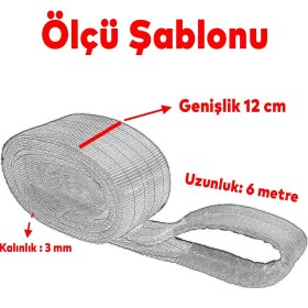 Resim Badem10 Sapan Polyester Spanzet 5 Ton 6 Metre Kırmızı Sağlam Yük Kaldırma Taşıma İndirme Halat 