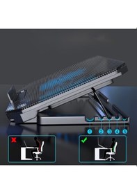 Resim Ayarlanabilir Yükseklik Kademeli Laptop Soğutucu Fan 