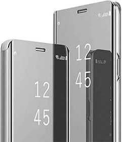 Resim Samsung A36 için Kılıf Ayna Cep Telefonu Kılıfı Samsung Galaxy A36 Clear View Flip Case Cep Telefonu Kılıfı Koruyucu Kılıf Deri Katlanabilir Hard PC Darbeye Dayanıklı Kapak Stant Kapaklı Kılıf 