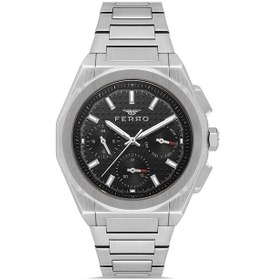 Resim Ferro Fm43013a-a2 Quartz Çelik Gri Siyah Kadran 43 Mm Erkek Kol Saati 