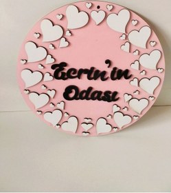 Resim Kapı Süsü Pembe-Beyaz 3 Pembe - Beyaz 