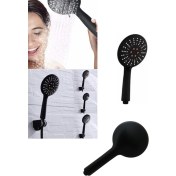 Resim QNİAY Piano Black Siyah 3 Fonksiyonlu Duş Başlığı STOKTAN ÜCRETSİZ AYNI GÜN KARGO