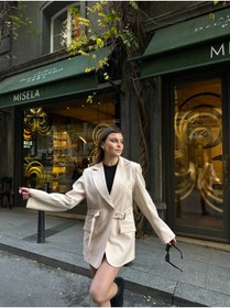 Resim VOLT CLOTHİNG Kadın Kemer Detaylı Astarlı Blazer Ceket 