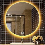 Resim Global Led Mirror 70 cm Dokunmatik Tuşlu Yuvarlak Ledli Ayna Banyo Aynası Dekoratif Ayna Boy Ayna Salon Duvar Ayna 