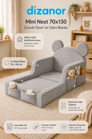 Resim Dizanor Mini Nest 6’sı 1 Arada Modüler Bebek Oyun Parkı, Park Yatak, Beşik, Baza, Oyun Alanı ve Top Havuzu 