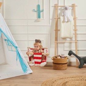 Resim Ahşap Bebek Salıncağı – Kırmızı 