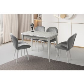 Resim Argun Hg Masa, Calıa Sandalye, Marmo, 120x70 Beyaz 