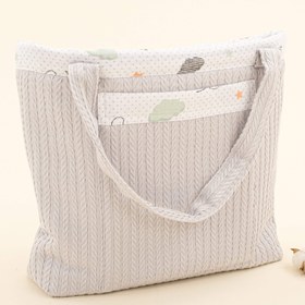 Resim Bebek Bakım Çantası - Açık Gri Örgü - Kuş 