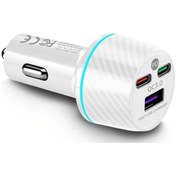 Resim Cloud011 2025 Yeni Qc3.0 Hızlı Şarj Pd36w Pd30w Usb 22.5w Çıkışlı Beyaz Araç Şarj Cihazı 