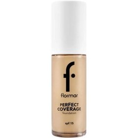 Resim Flormar Perfect Coverage Yüksek Pigmentli & Yarı Parlak Bitişli SPF15 Fondöten - 103 Cremy Beige 