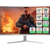 Resim Gamepower Vivid T50 27'' 0.5 MS 200 Hz Curved RGB Beyaz Full HD VA Gaming Monitör 