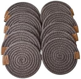 Resim oushak, Jüt Bardak Kupa Altlığı Sepya 13cm 12li - 