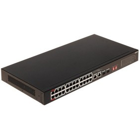 Resim Dahua S3226-24et-240, 24 Port, Megabit, Poe 240w, 2 Port Gigabit Uplink, 2 Port Gigabit Combo Sfp, Longe Range 250mt, Yönetilemez, Rack Mount Switch 
